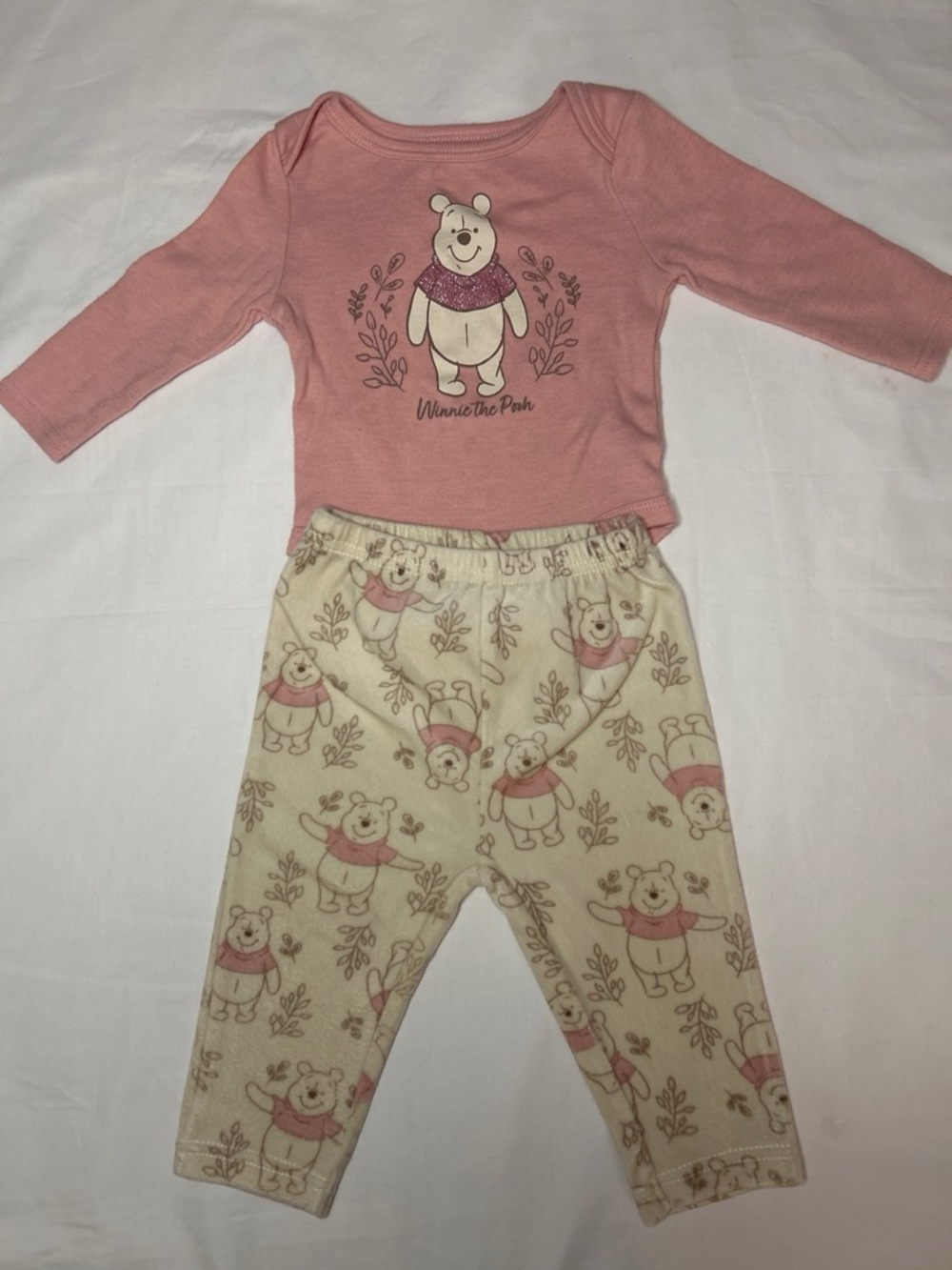 Disney Pink and Cream Winnie the Pooh Pajama Set